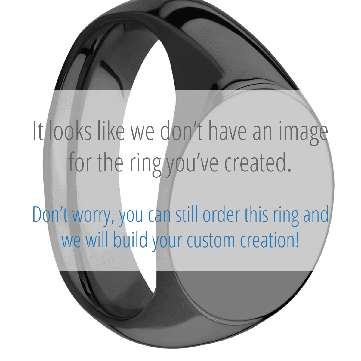 Medium Horizontal Oval signet ring (16x13mm) in Zirconium, with a Wide style band and a Rutgers Rutgers Wordmark Rev engraving.