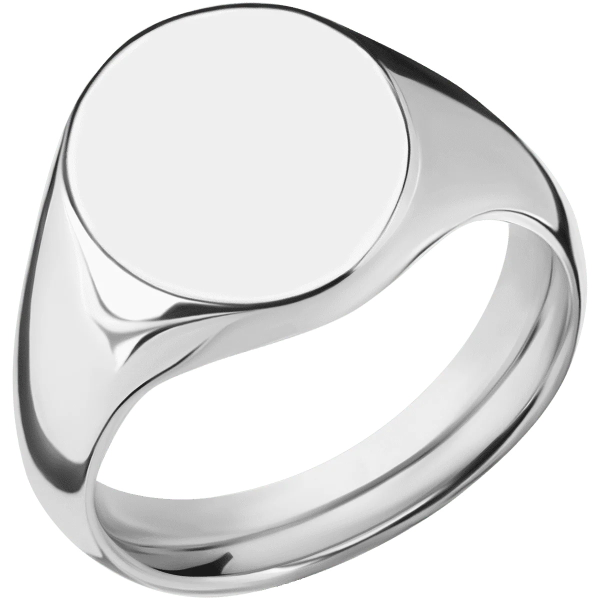 Medium Oval signet ring (16x13mm) in Cobalt Chrome, with a Wide style band. - Image 2