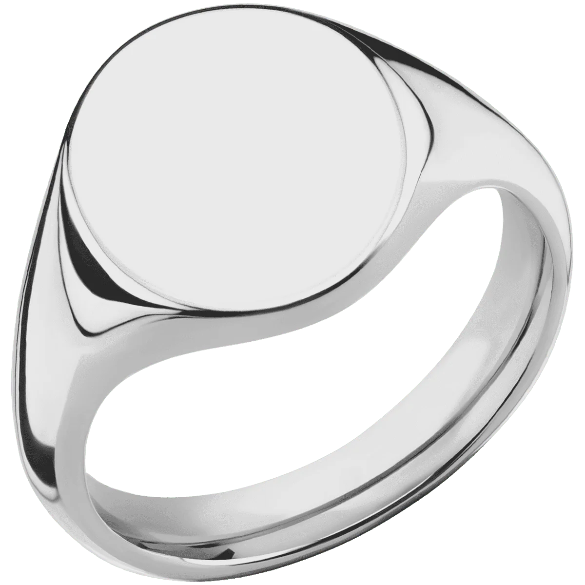 Medium Oval signet ring (16x13mm) in Titanium, with a Thin style band. - Image 2