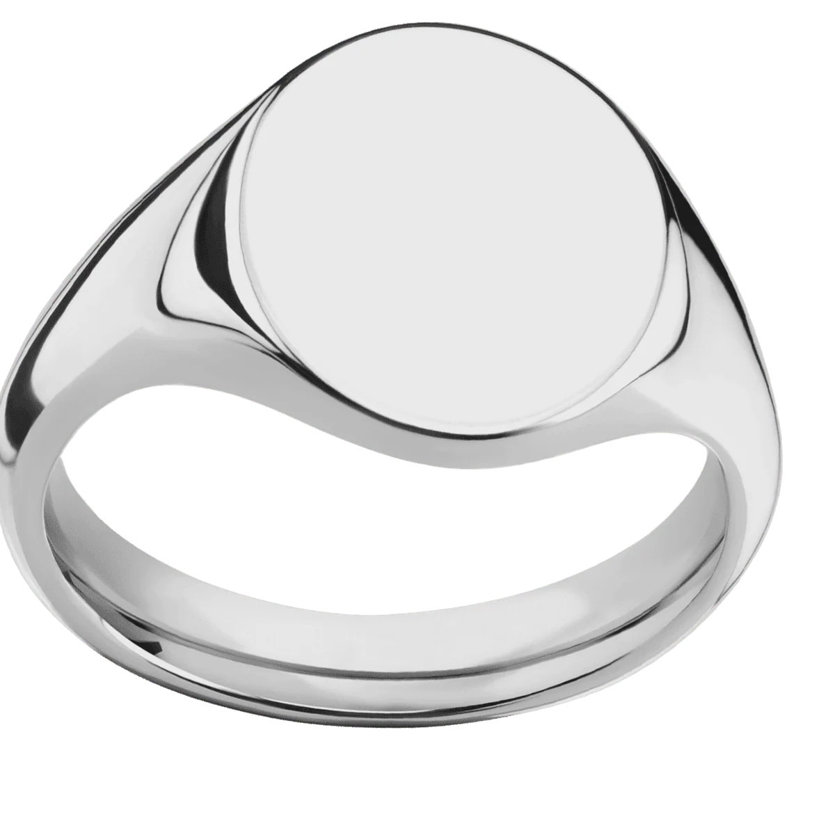 Medium Oval signet ring (16x13mm) in Titanium, with a Thin style band. - Image 3