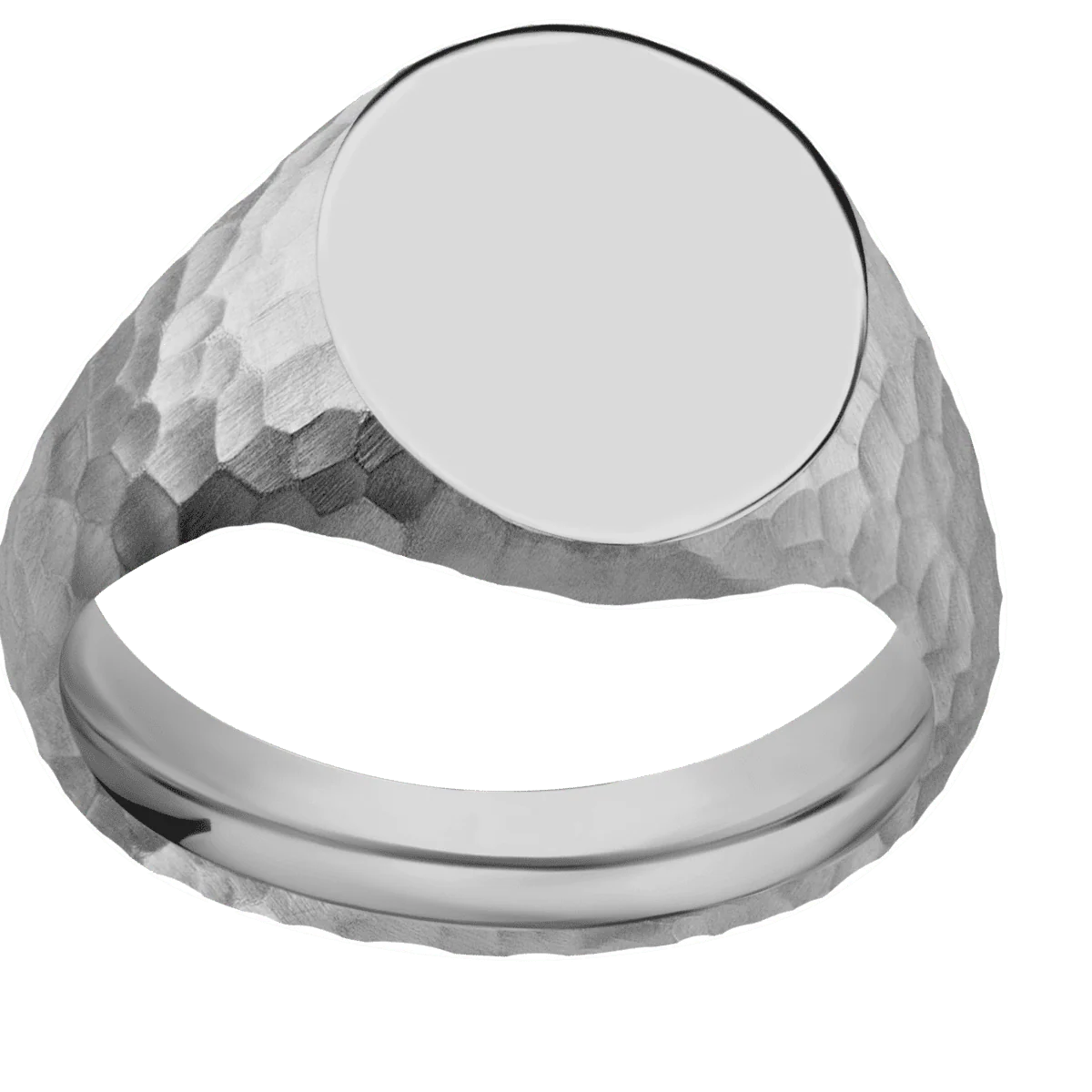 Medium Oval signet ring (16x13mm) in Titanium, with a Wide style band. - Image 3