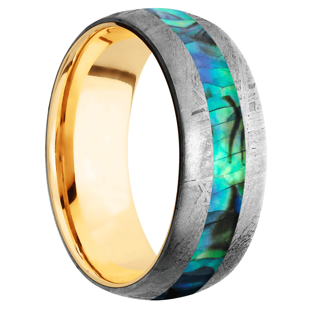 Meteorite + None Finish + 14K Yellow Gold