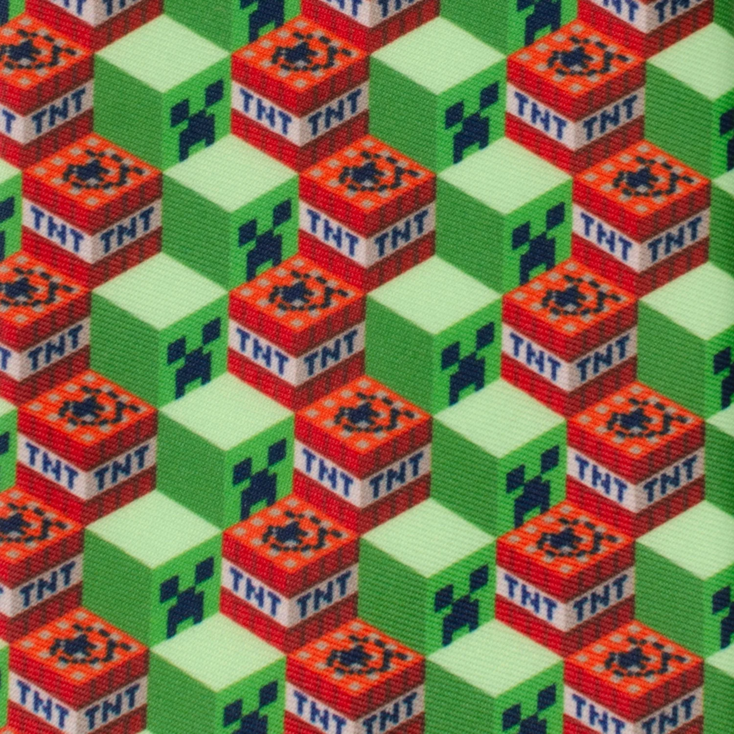 Minecraft Creeper TNT Isometric Green Men's Tie - Image 4