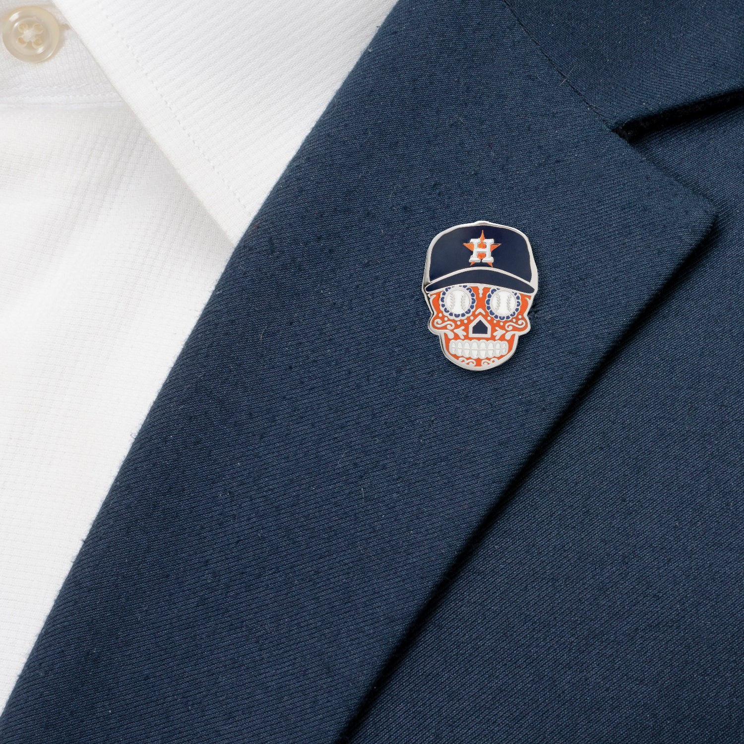 MLB Houston Astros Sugar Skull Lapel Pin - Image 4