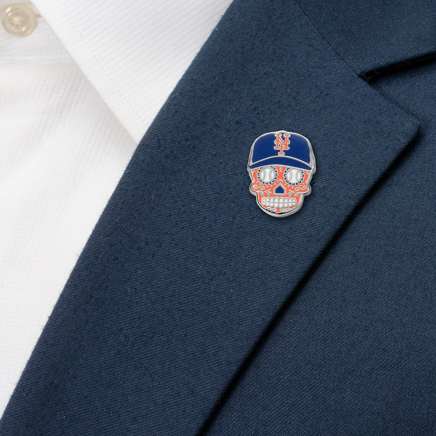 MLB New York Mets Sugar Skull Lapel Pin - Image 4