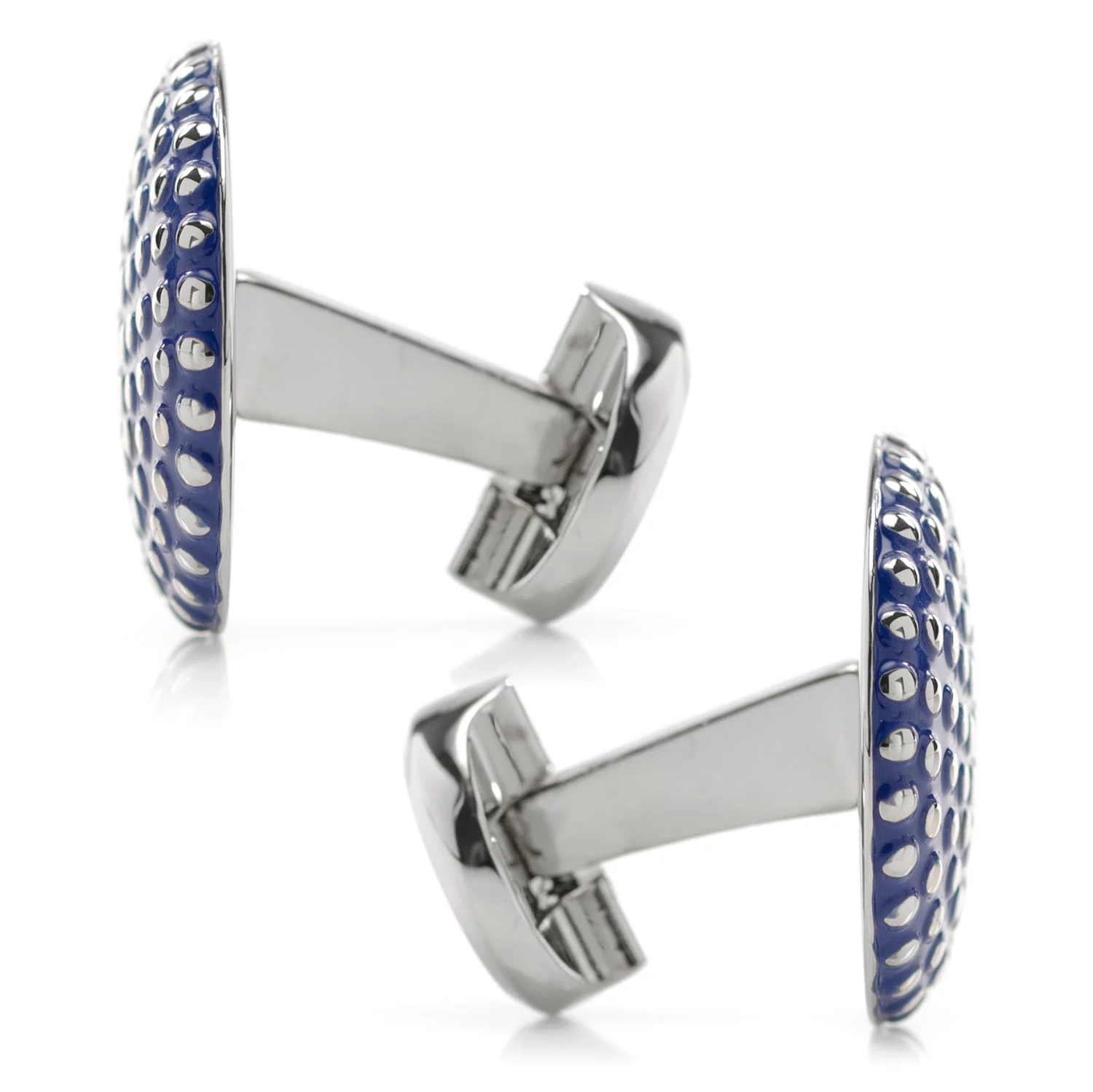 Navy Circle Dot Texture Cufflinks - Image 4