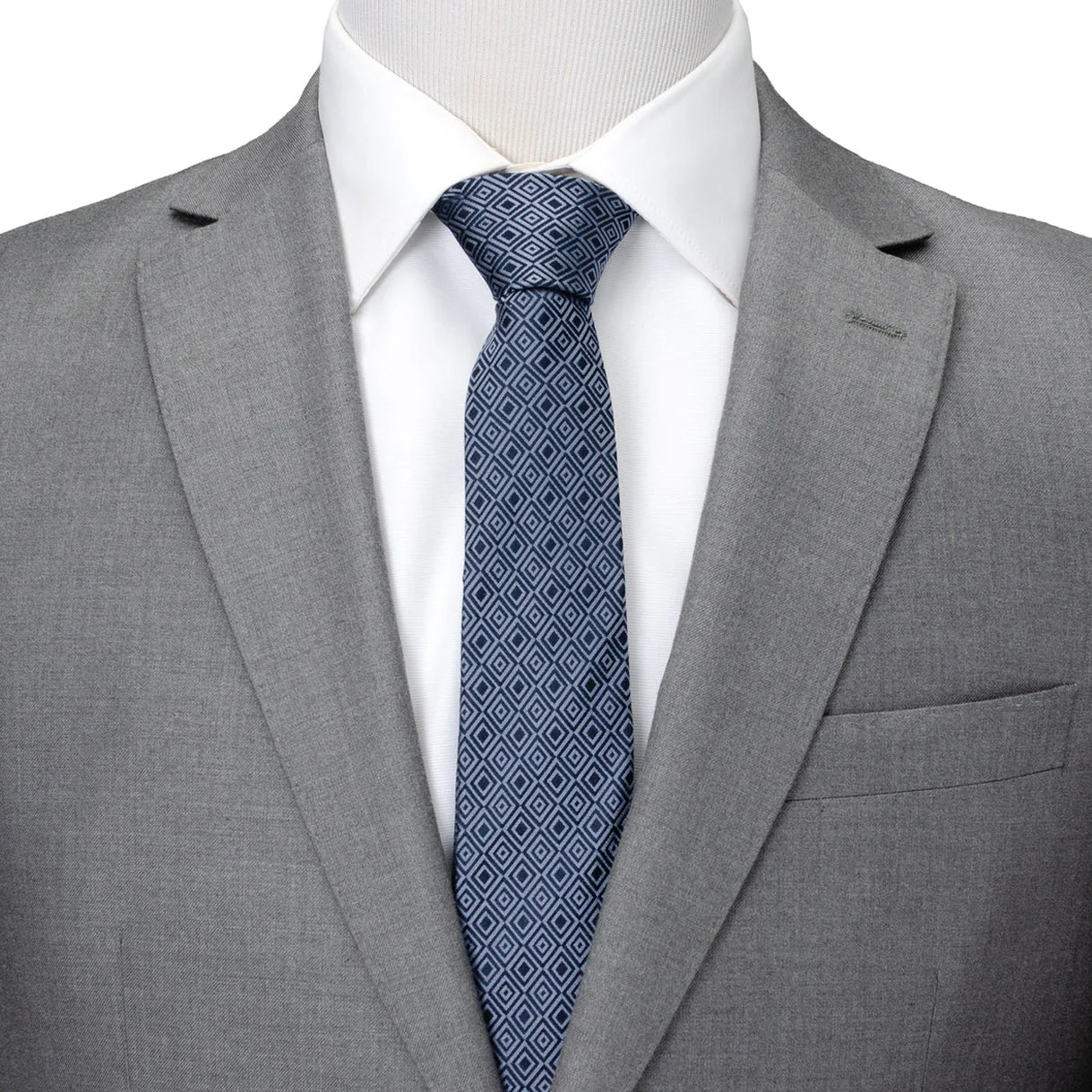 Navy Patterned Men's Tie - Image 2