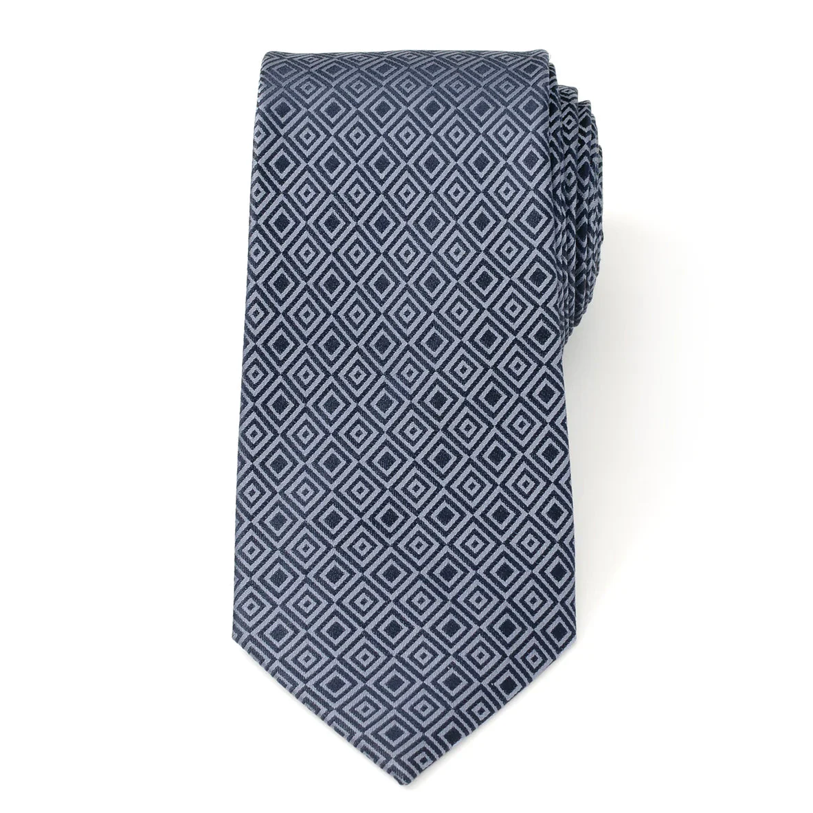 Navy Patterned Men's Tie - Image 3