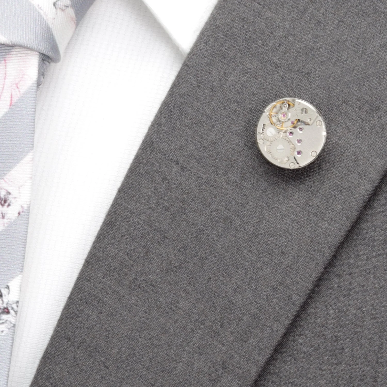 Open Edge Skeleton Watch Movement Lapel Pin - Image 4