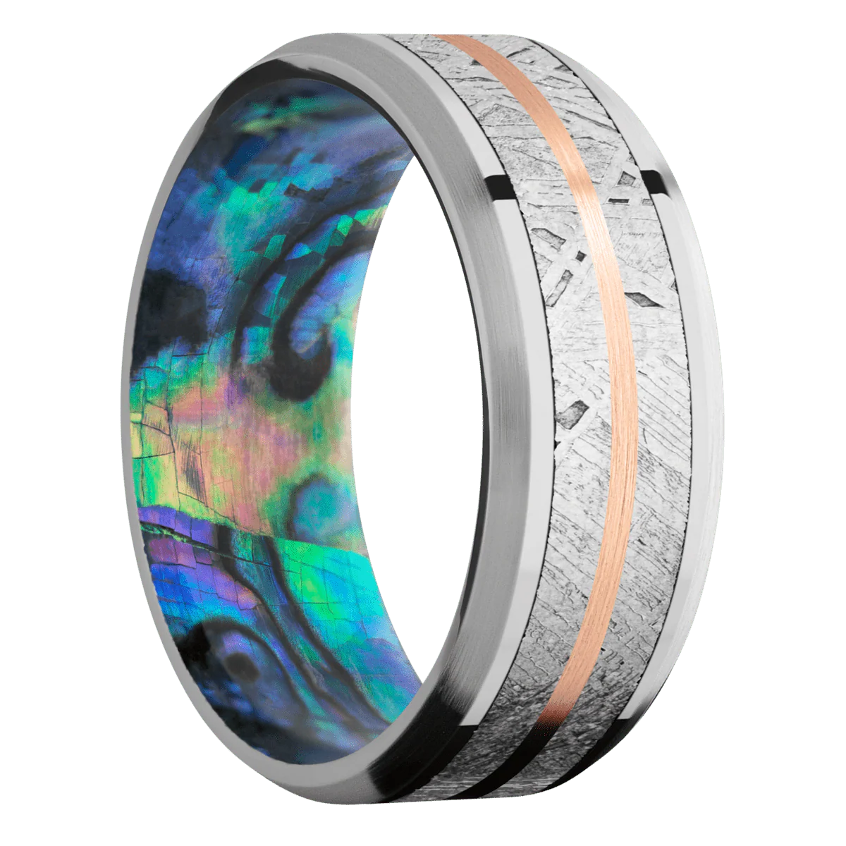 Palladium + Polish , Satin Finish + Abalone