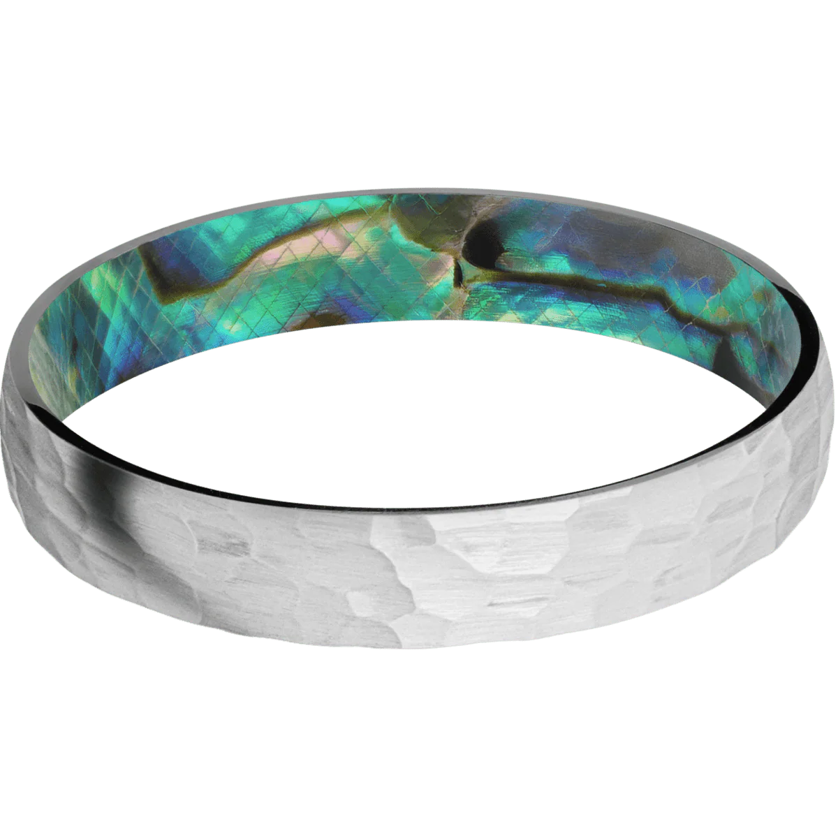 Palladium Silver + Hammer Finish + Abalone - Image 3