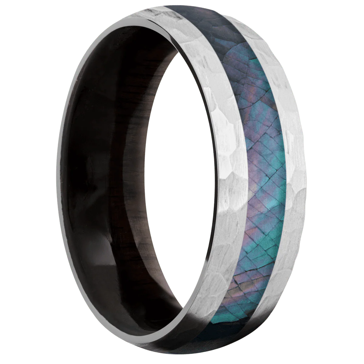 Palladium Silver + Hammer Finish + Ebony