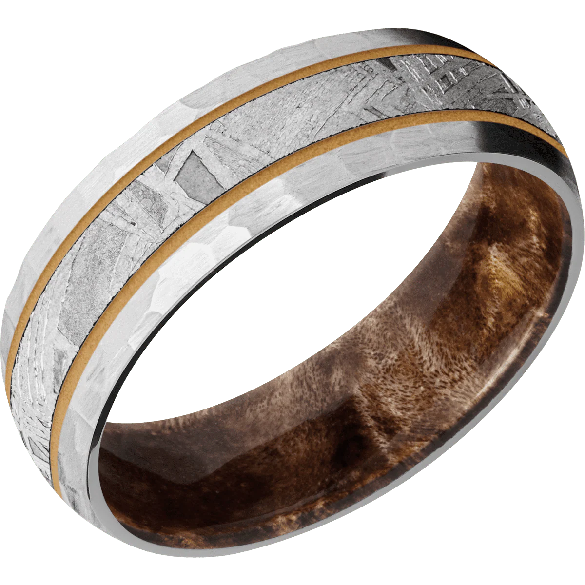 Palladium Silver + Hammer Finish + Maple Burl - Image 2