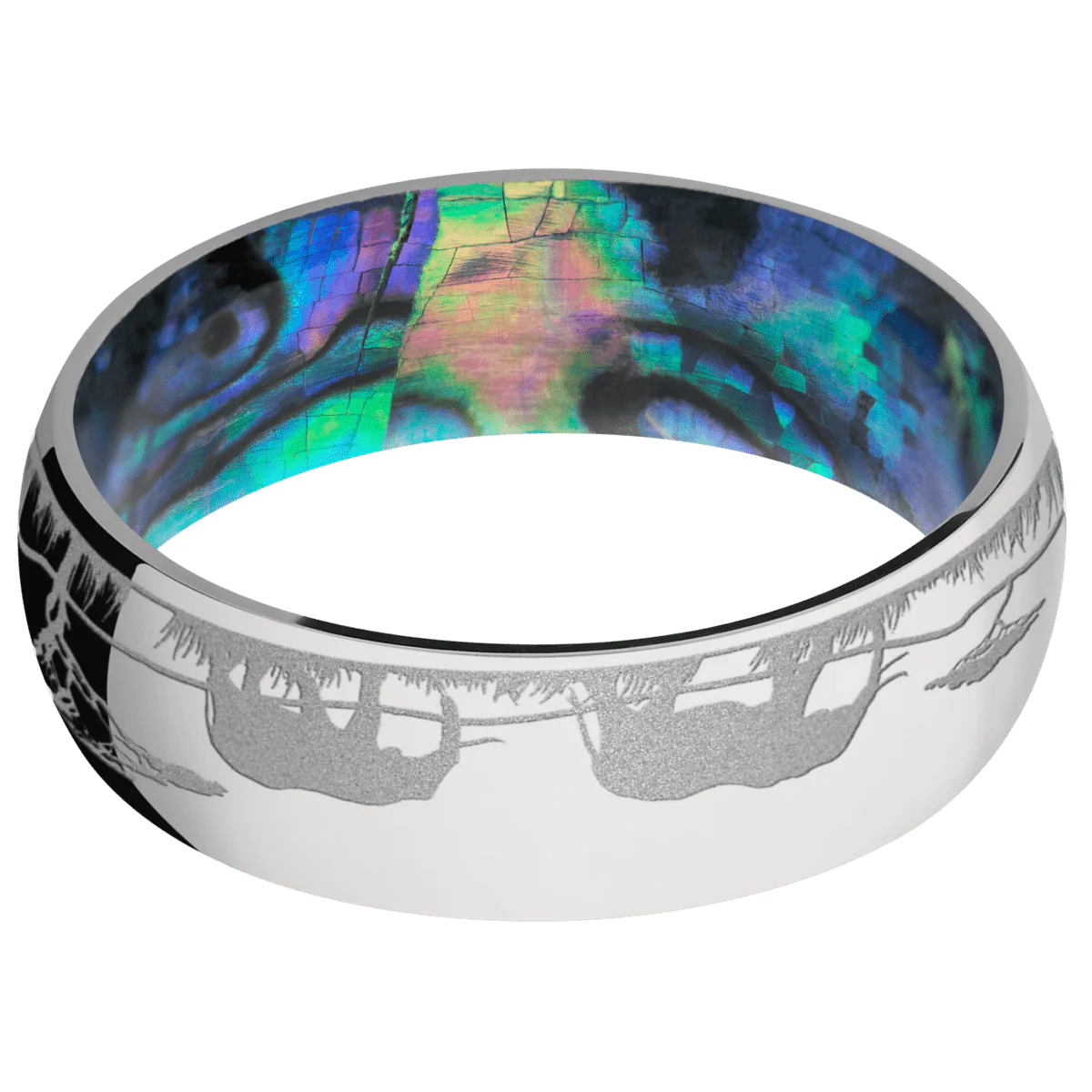 Palladium Silver + Polish Finish + Abalone - Image 3