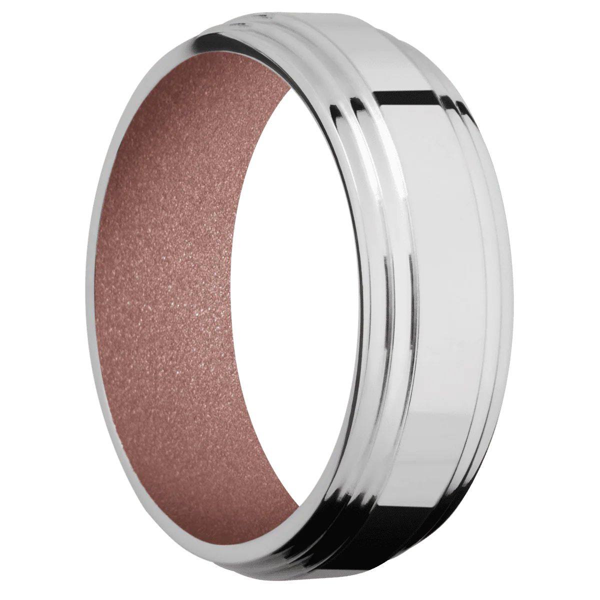 Palladium Silver + Polish , Polish Finish + Rose Gold