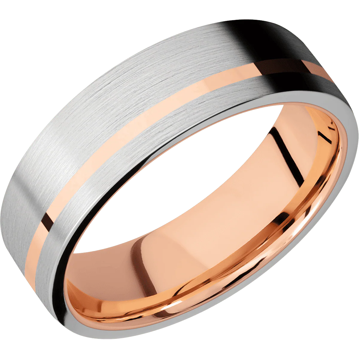 Palladium Silver + Satin , Satin Finish + 14K Rose Gold - Image 2