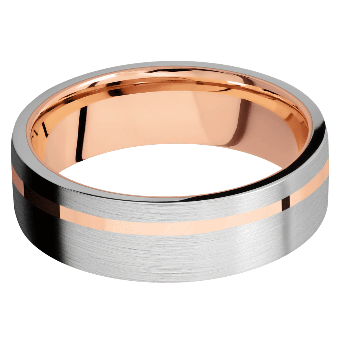 Palladium Silver + Satin , Satin Finish + 14K Rose Gold - Image 3