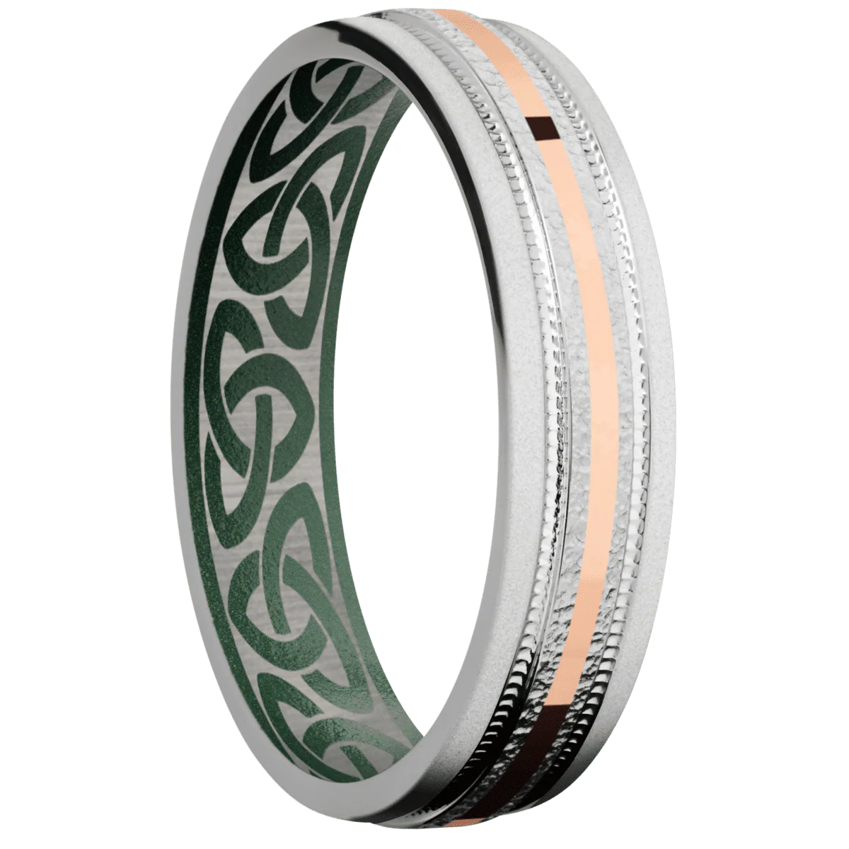 Palladium Silver + Stipple , Bead Finish + Eastern Green