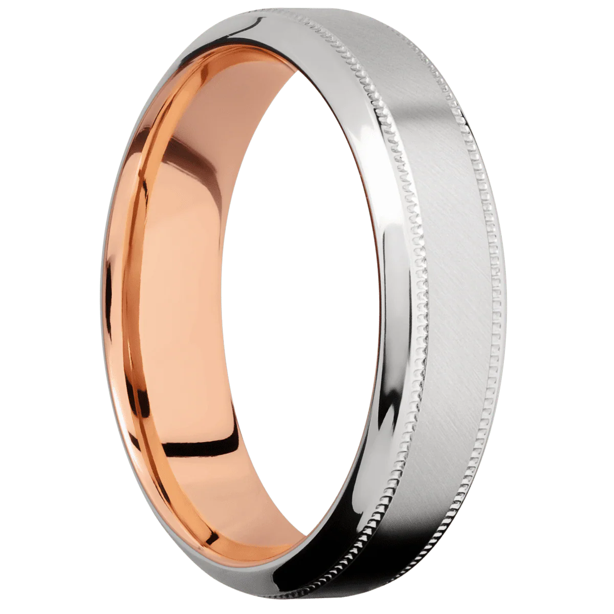 Platinum + Anglesatin , Polish Finish + 14K Rose Gold