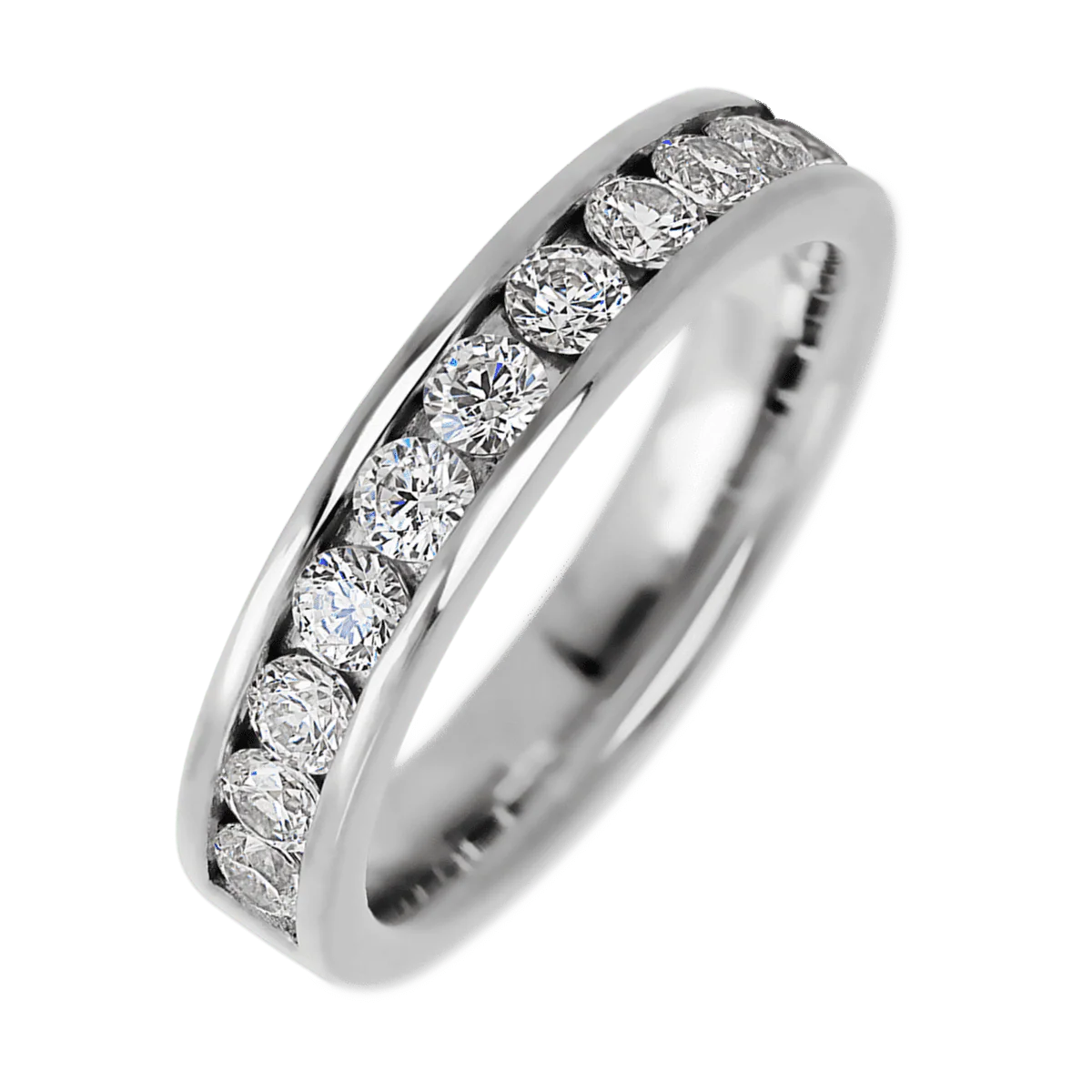 Platinum band with 11 Round Diamond having TCW-.77