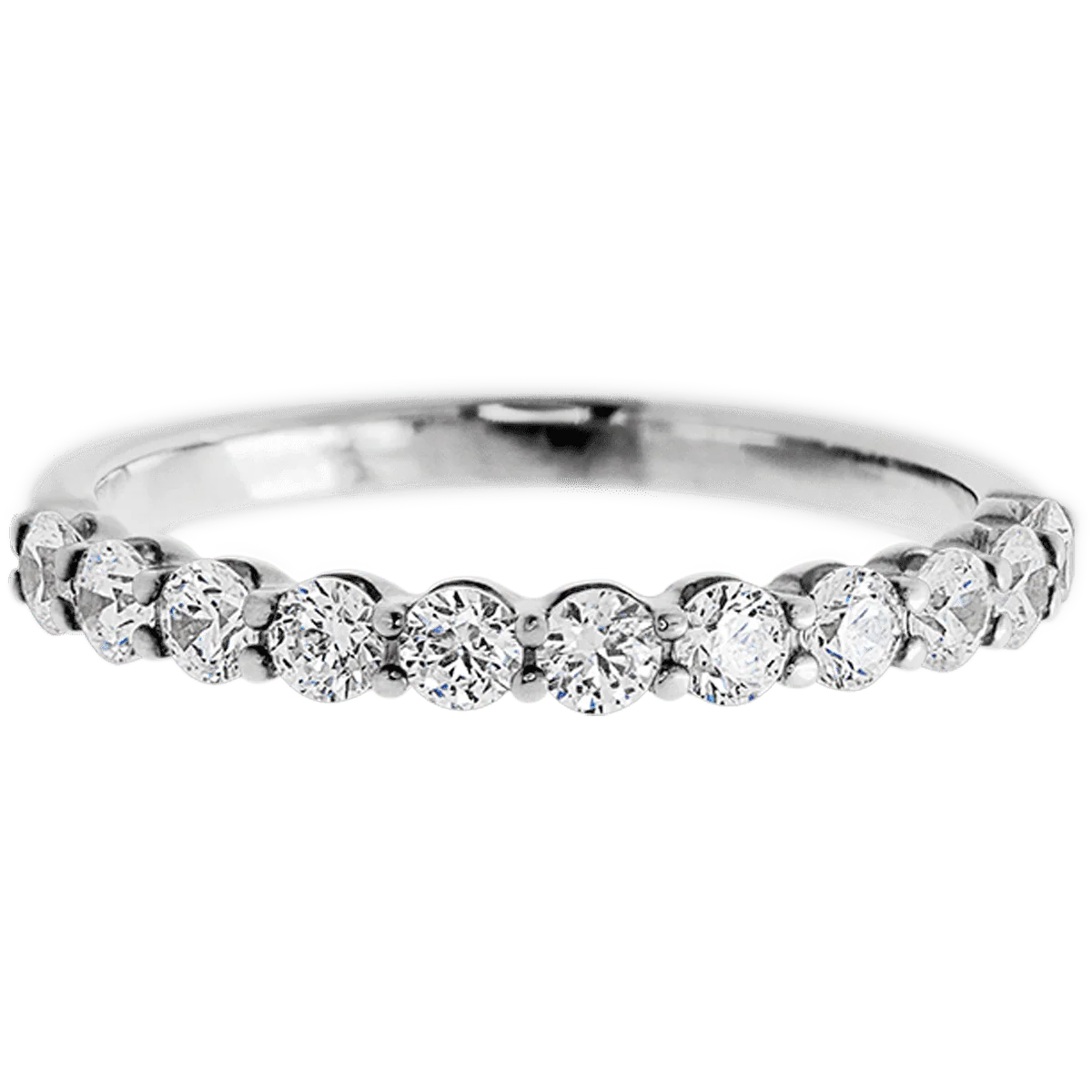 Platinum band with 11 Round Lab Grown Diamond having TCW-.55 - Image 2