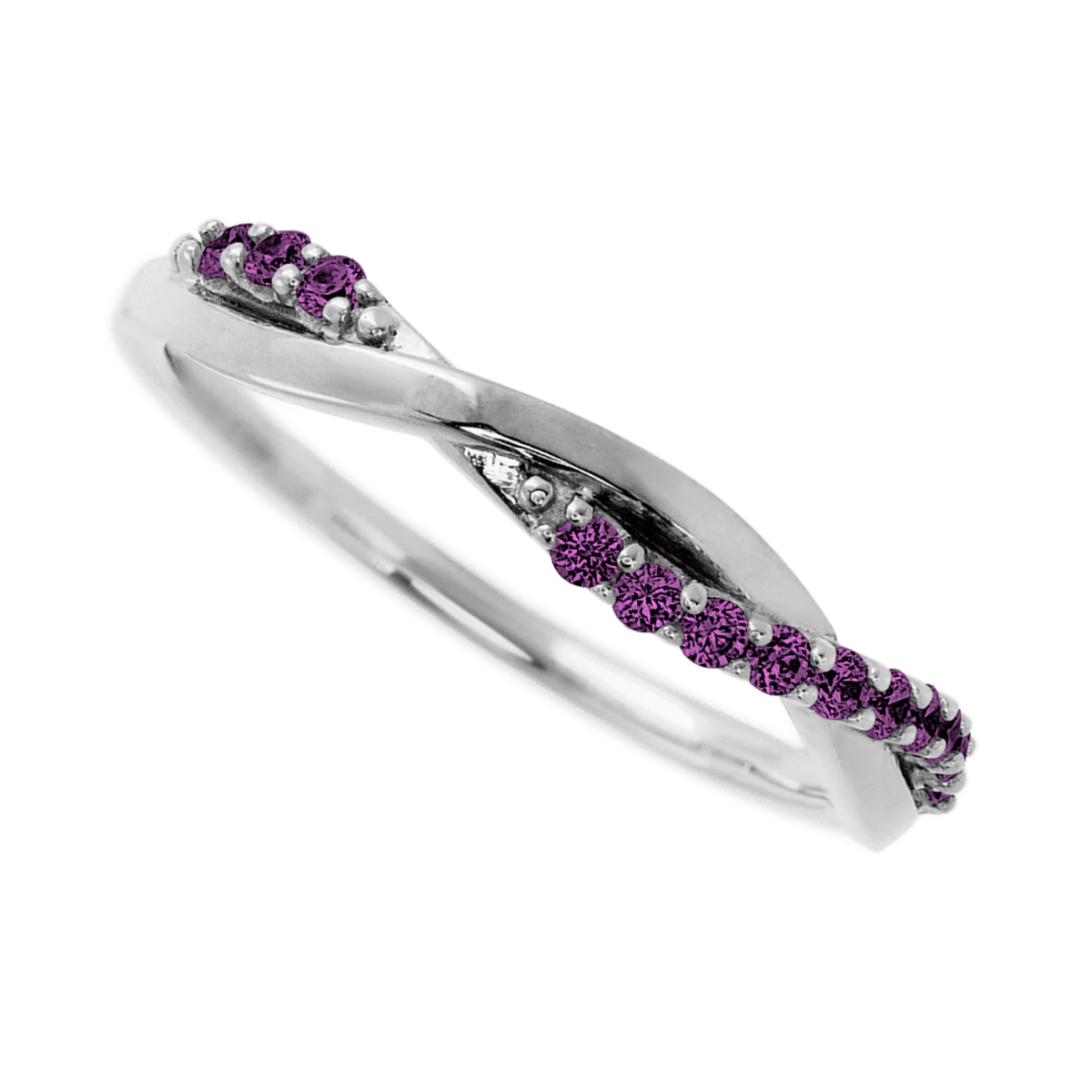 Platinum band with 13 Round Purple Diamond having TCW-.2 - Image 3