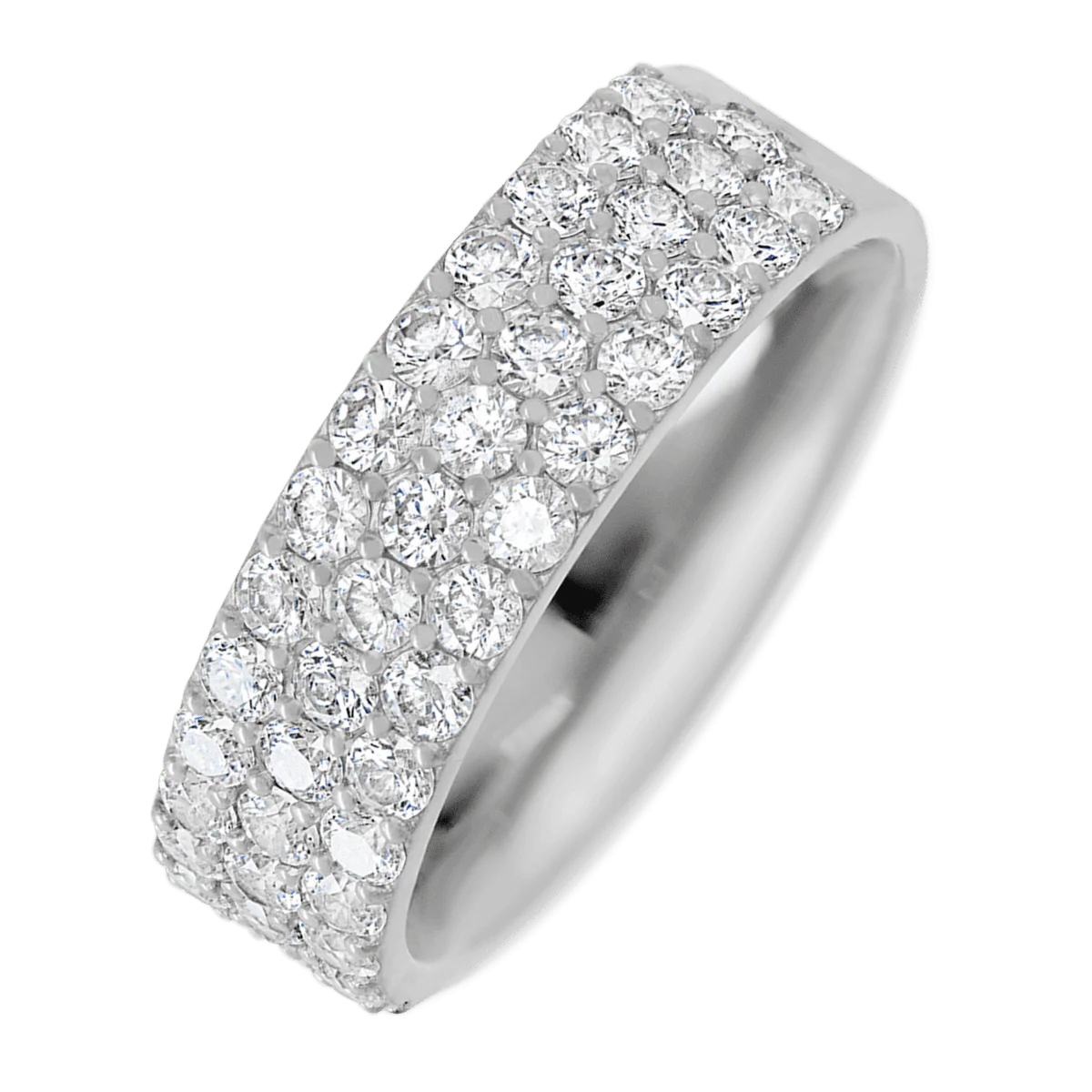 Platinum band with 43 Round Lab Grown Diamond having TCW-1.29