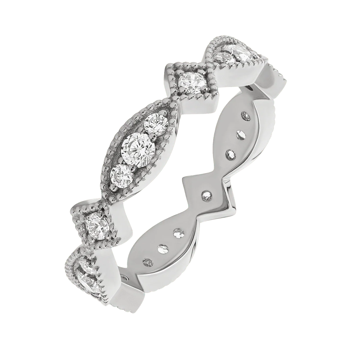 Platinum band with 5 Round, 5 Round and 10 Round Lab Grown Diamond having TCW-.6