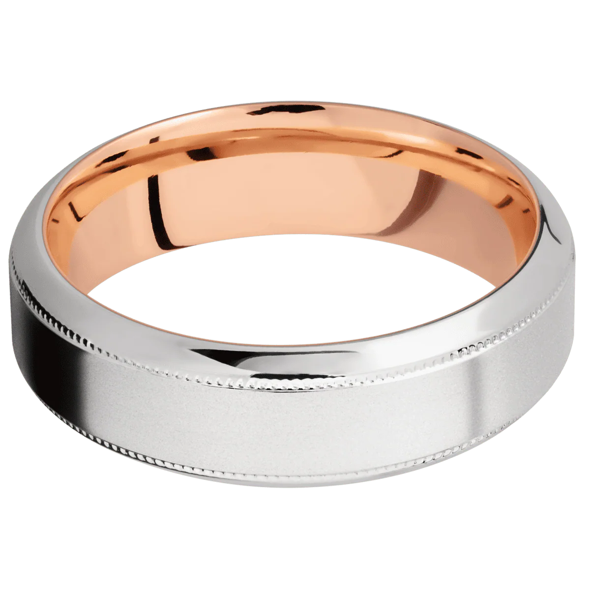 Platinum + Bead , Polish Finish + 14K Rose Gold - Image 3