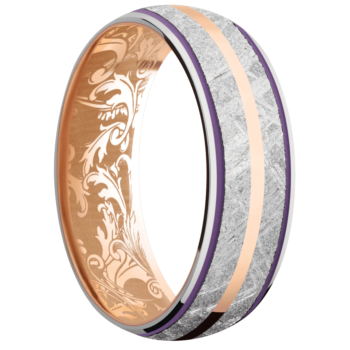 Platinum + Polish Finish + 14K Rose Gold
