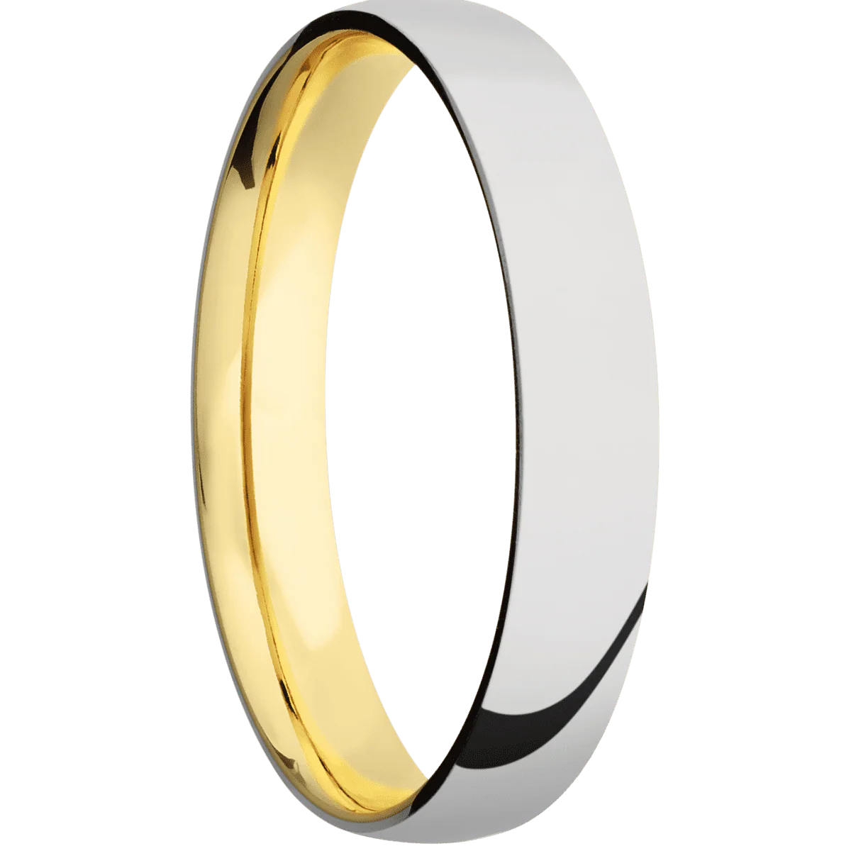 Platinum + Polish Finish + 14K Yellow Gold