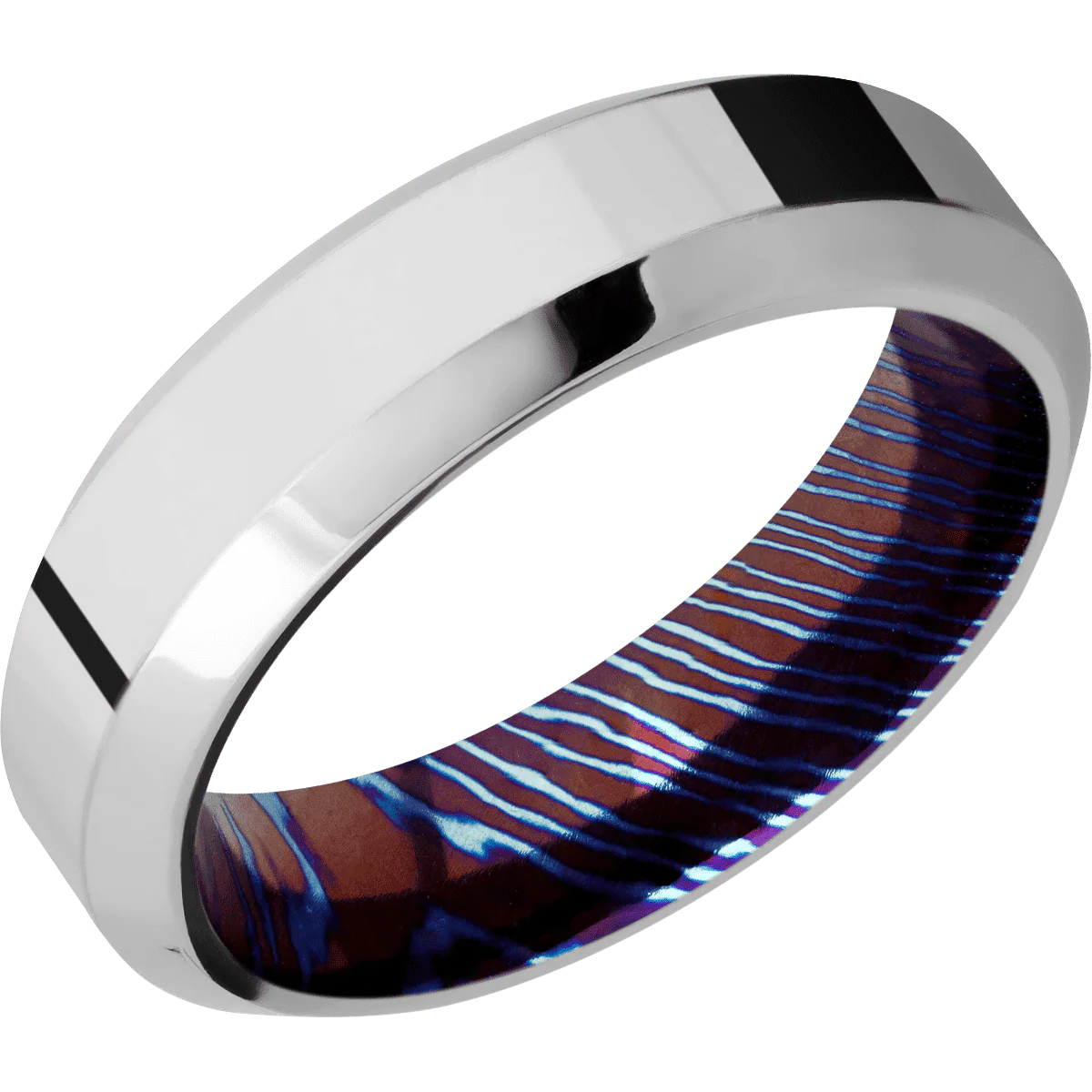 Platinum + Polish , Polish Finish + Titanium Damascus - Image 2