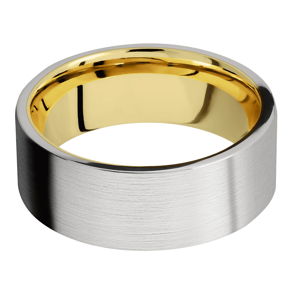 Platinum + Satin Finish + 10K Yellow Gold - Image 3