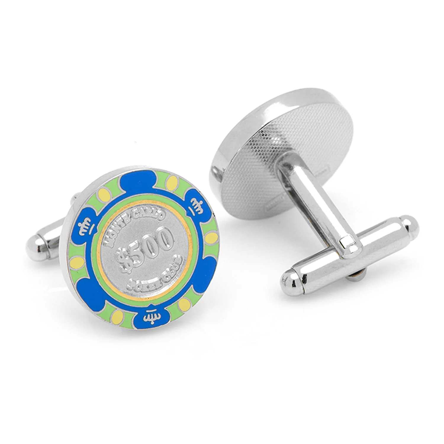 Poker Chip $500 Blue Cufflinks - Image 2