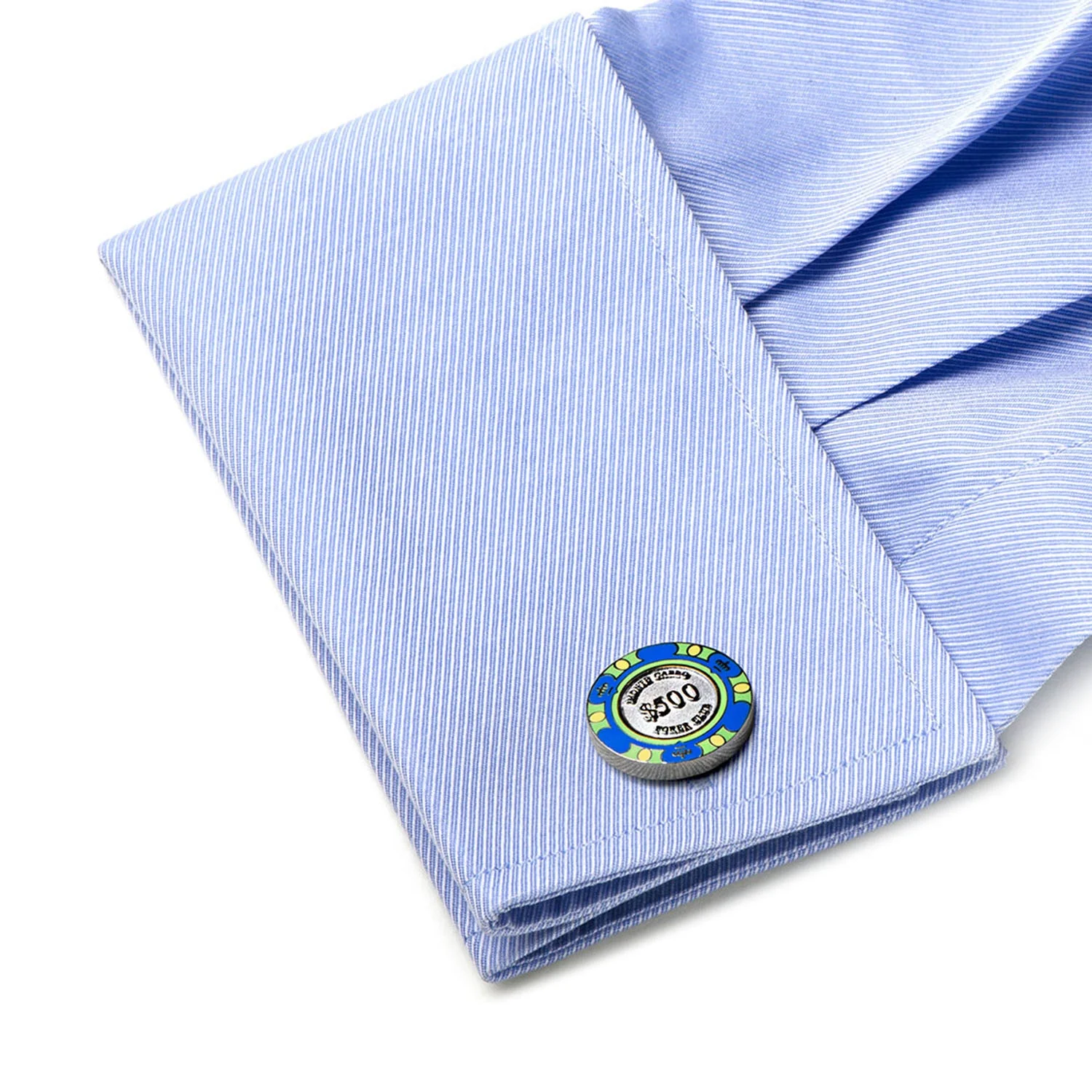 Poker Chip $500 Blue Cufflinks - Image 3