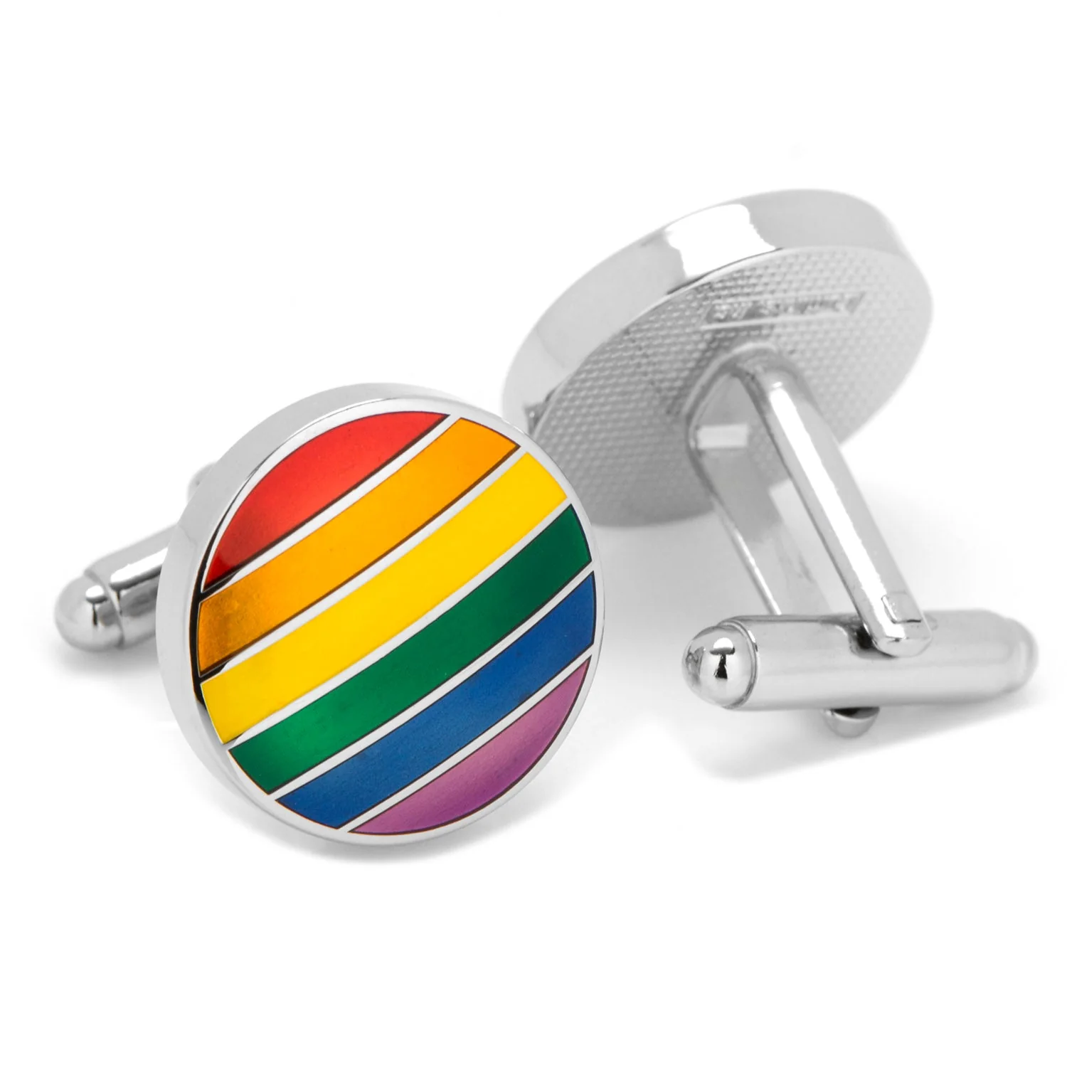 Rainbow Stripe Cufflinks - Image 2