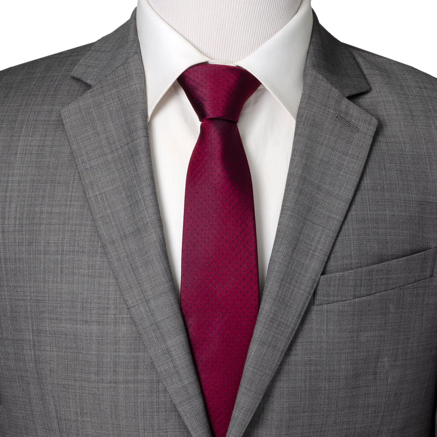 Red Pin Dot Men's Tie - Image 2