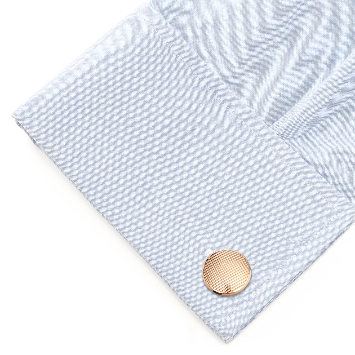 Rose Gold Line Stainless Steel Cufflinks - Image 3