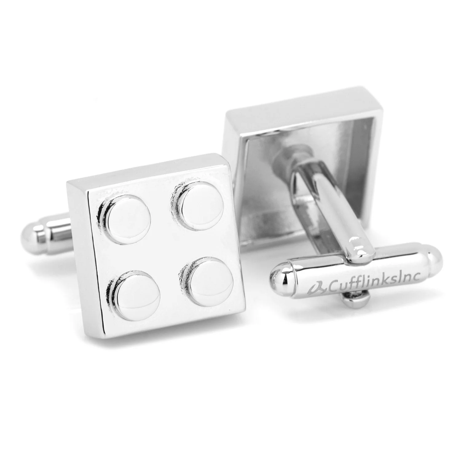 Silver Building Block Cufflinks - Image 2
