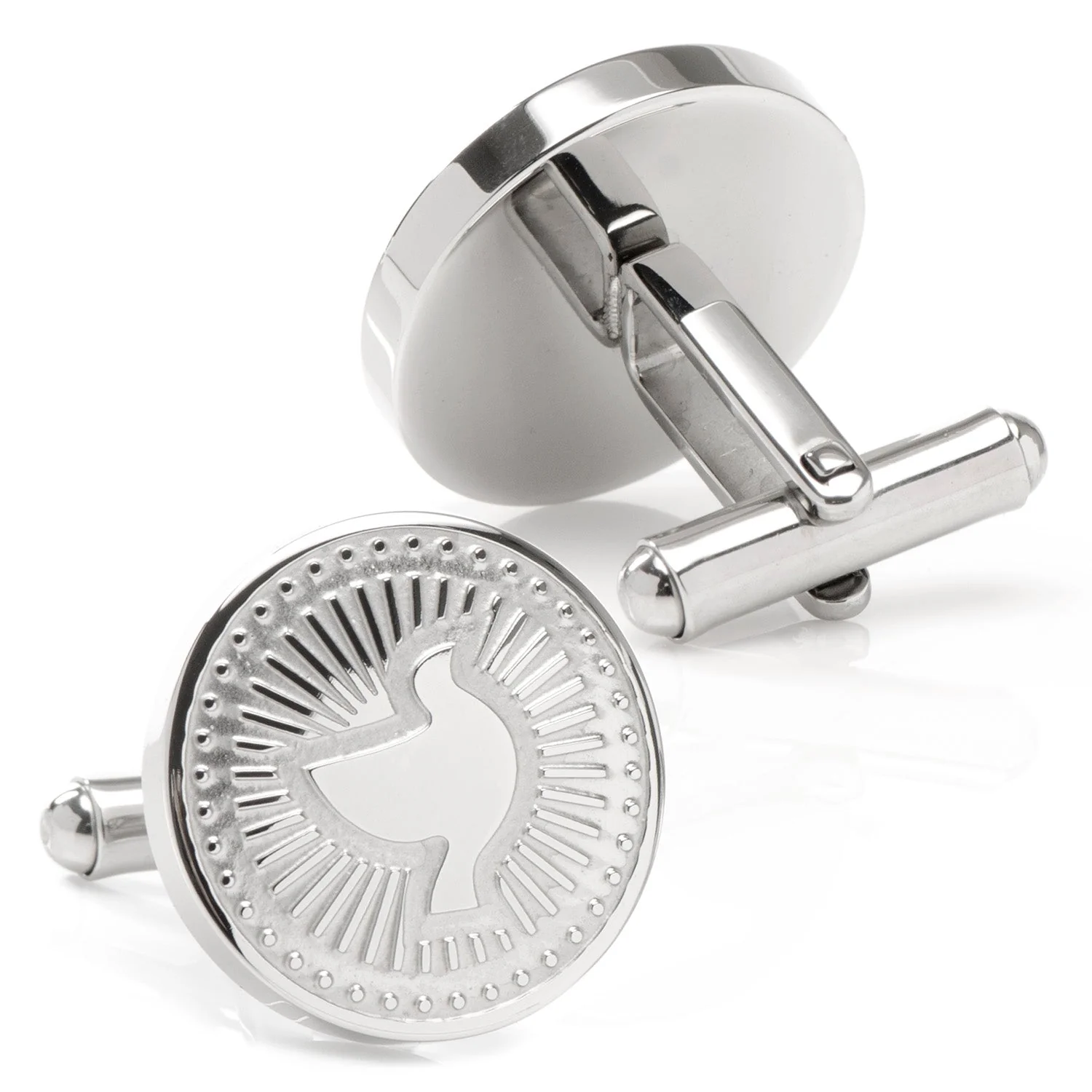 Silver Dove Radial Cufflinks - Image 2