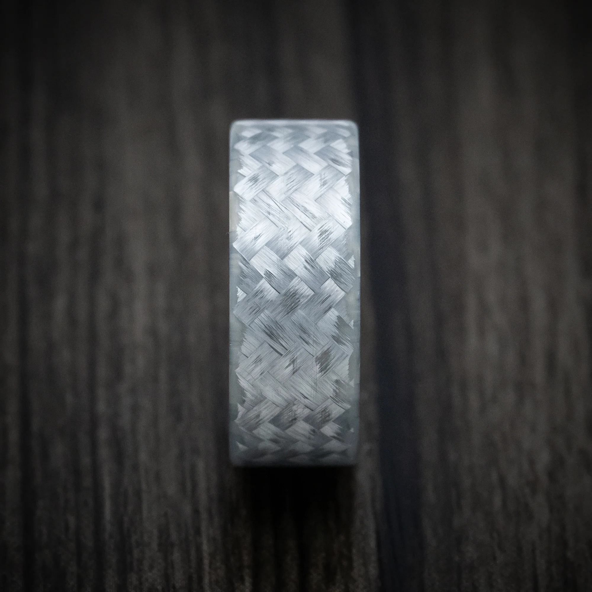 Silver Texalium and Black Carbon Fiber Men's Ring - Image 3