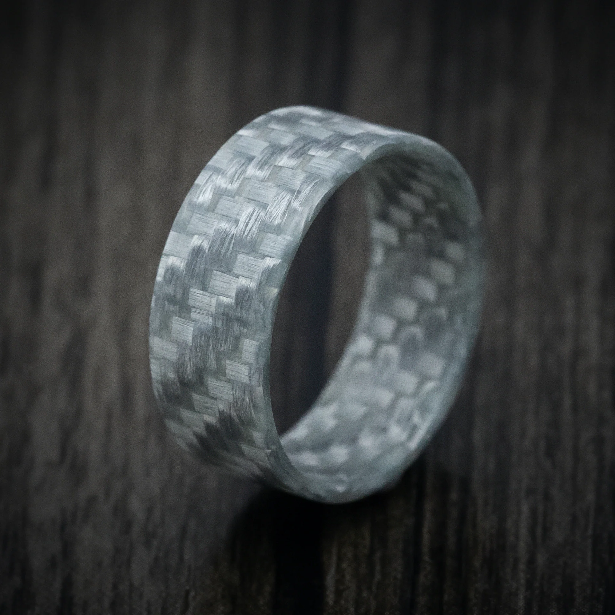 Silver Texalium Carbon Fiber Men's Ring - Image 4
