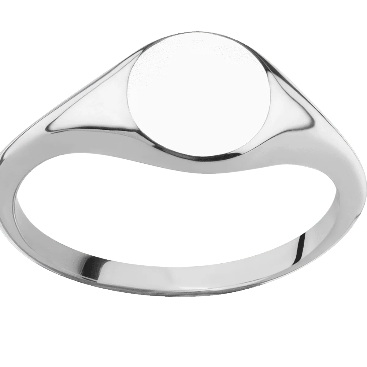 Small Circle signet ring (10mm) in Palladium Silver, with a Thin style band. - Image 3