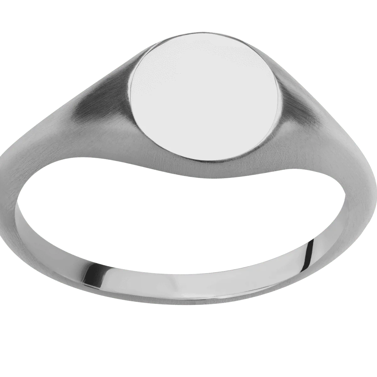 Small Circle signet ring (10mm) in Titanium, with a Thin style band. - Image 3