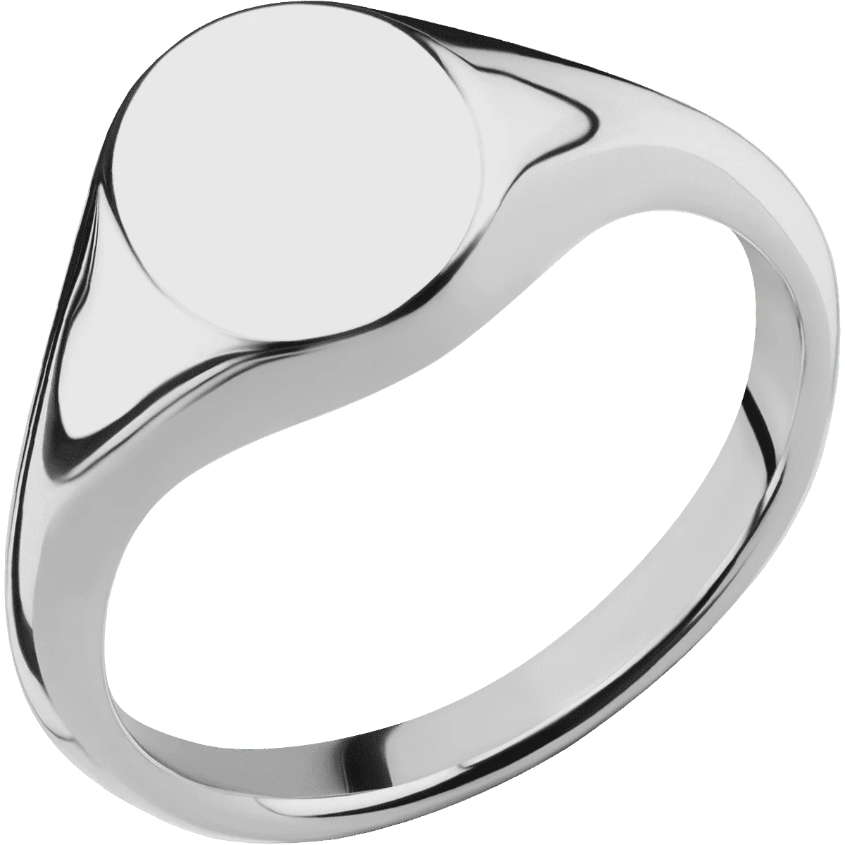 Small Oval signet ring (12x9mm) in Titanium, with a Thin style band. - Image 2