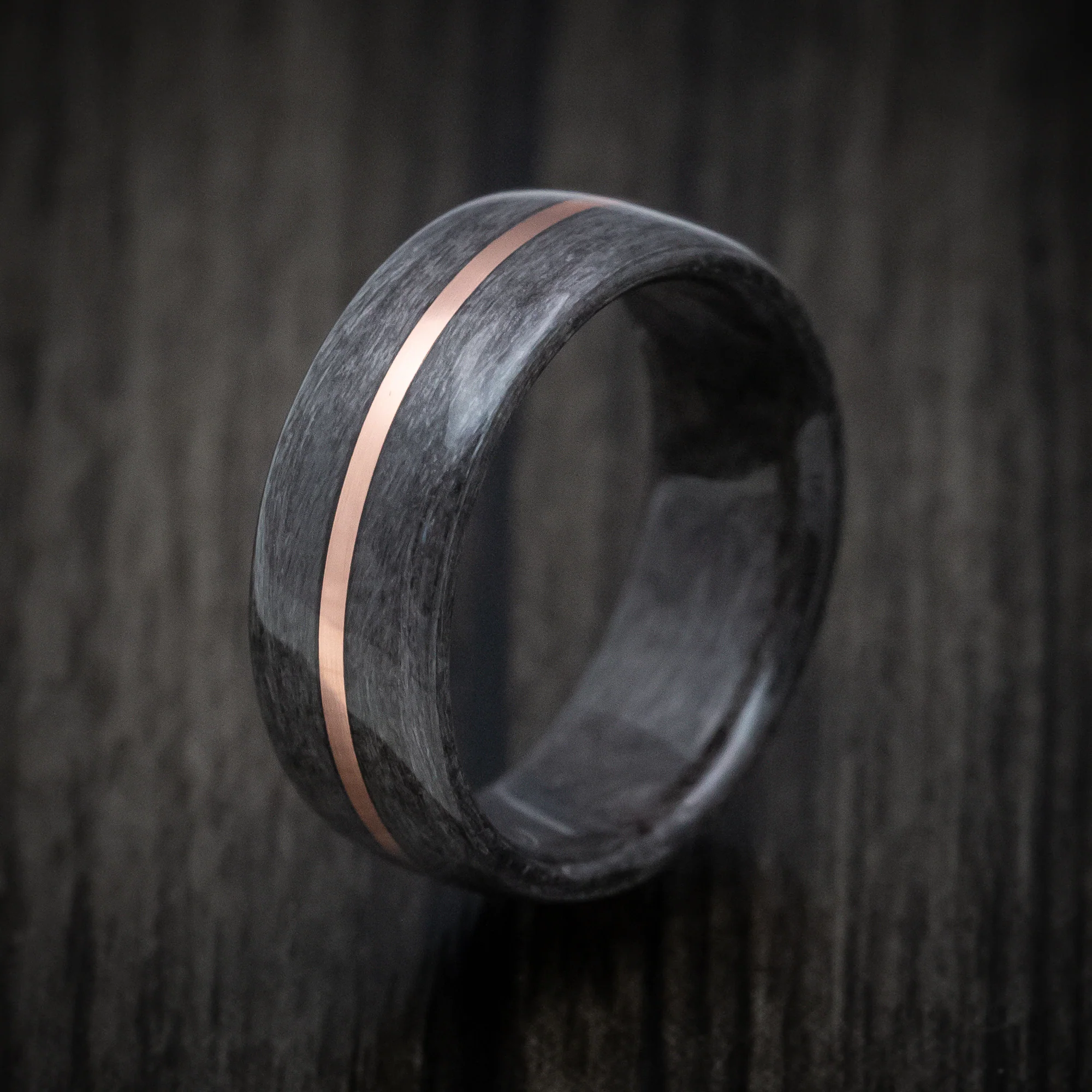 Solid Wood Men's Band with Copper Inlay - Image 4