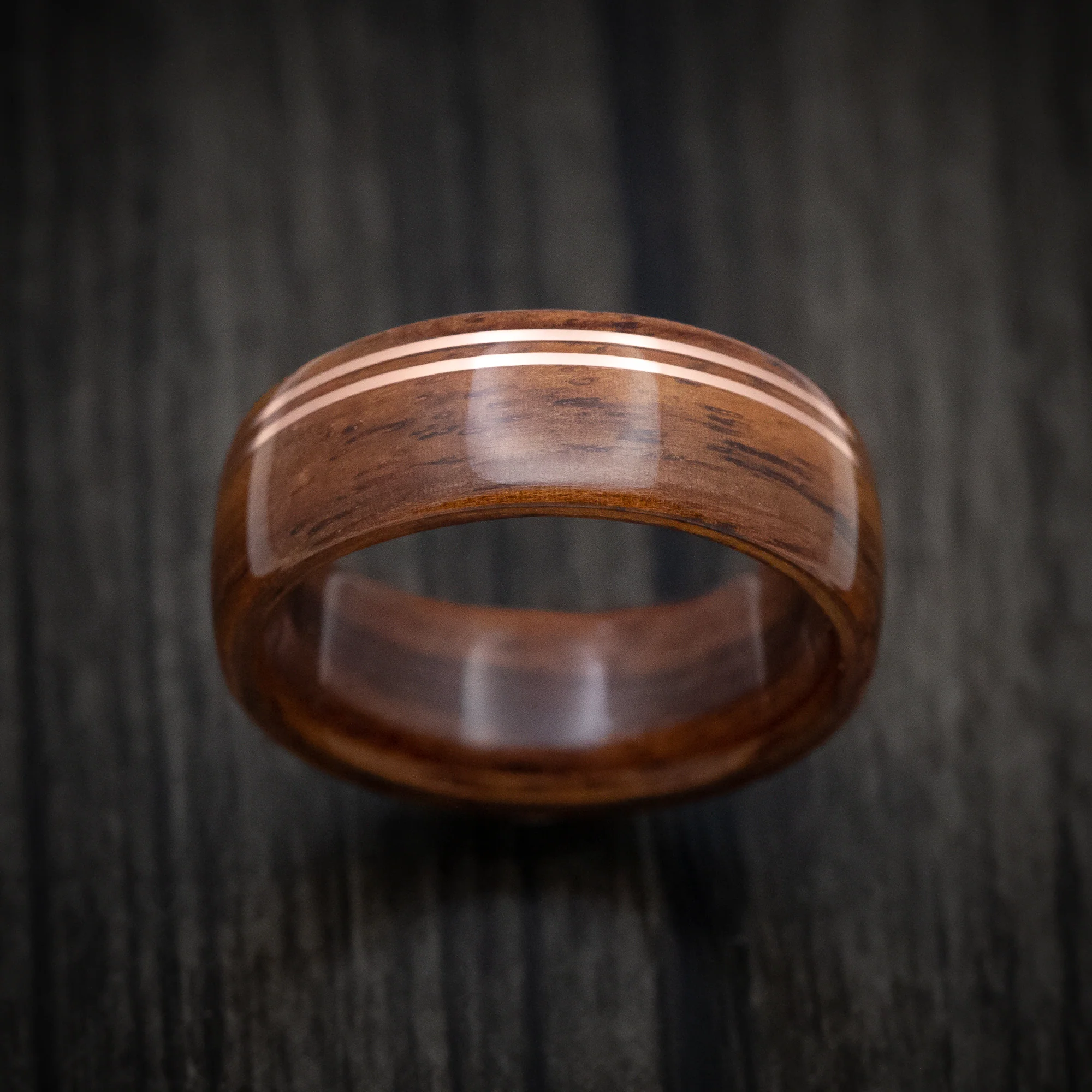 Solid Wood Men's Band with Copper Inlays - Image 2
