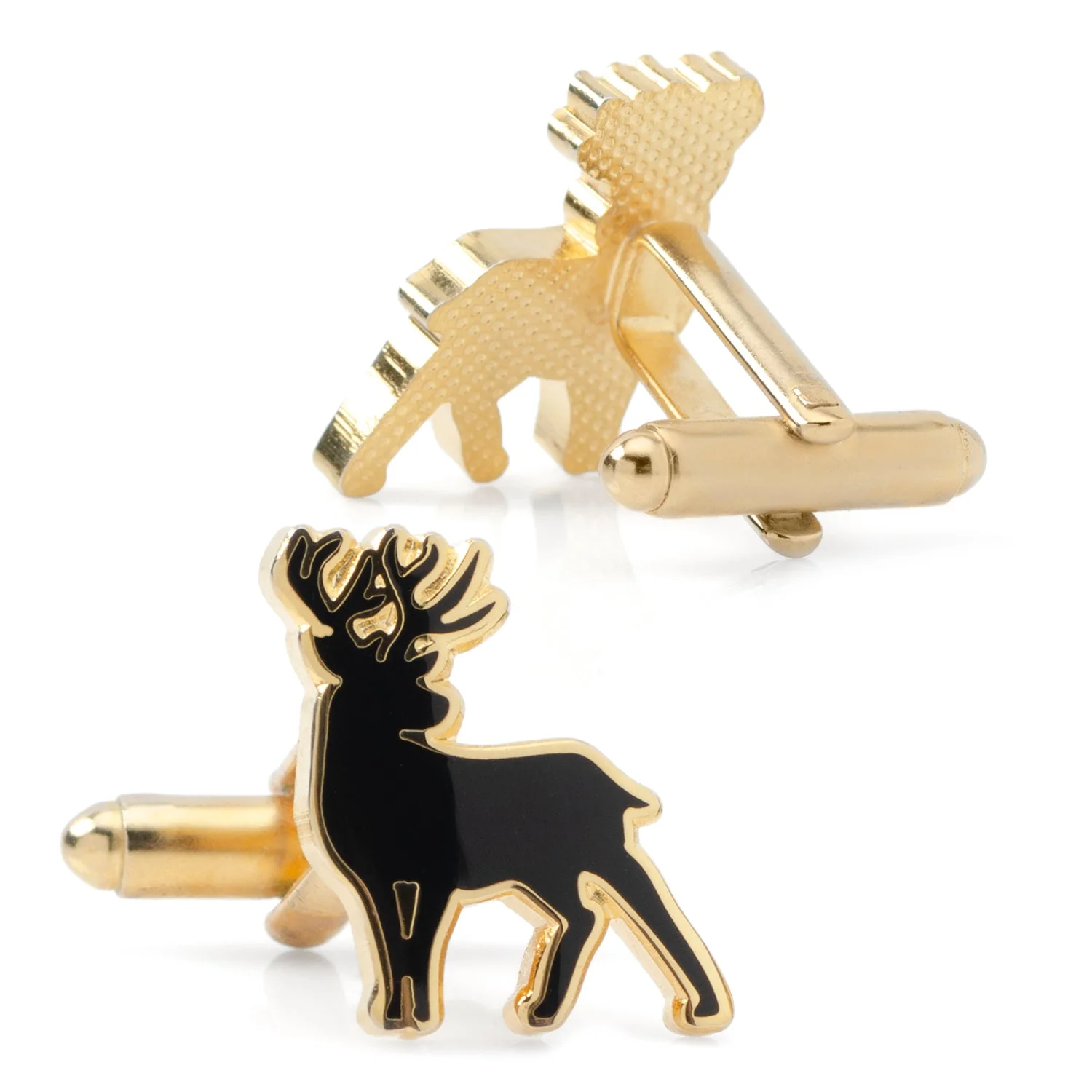 Stag Deer Gold Cufflinks - Image 2
