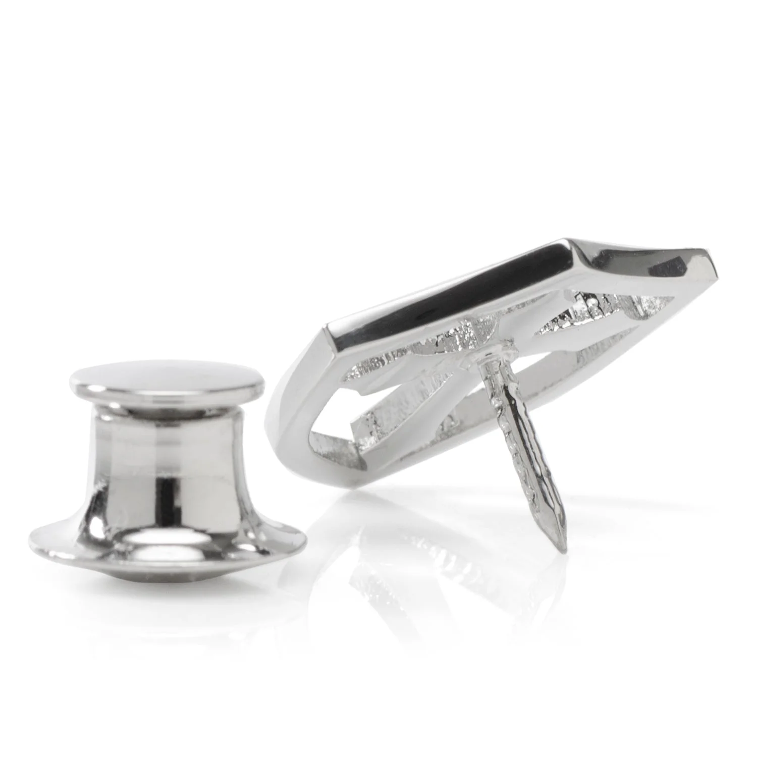 Stainless Steel Cross Shield Lapel Pin - Image 3