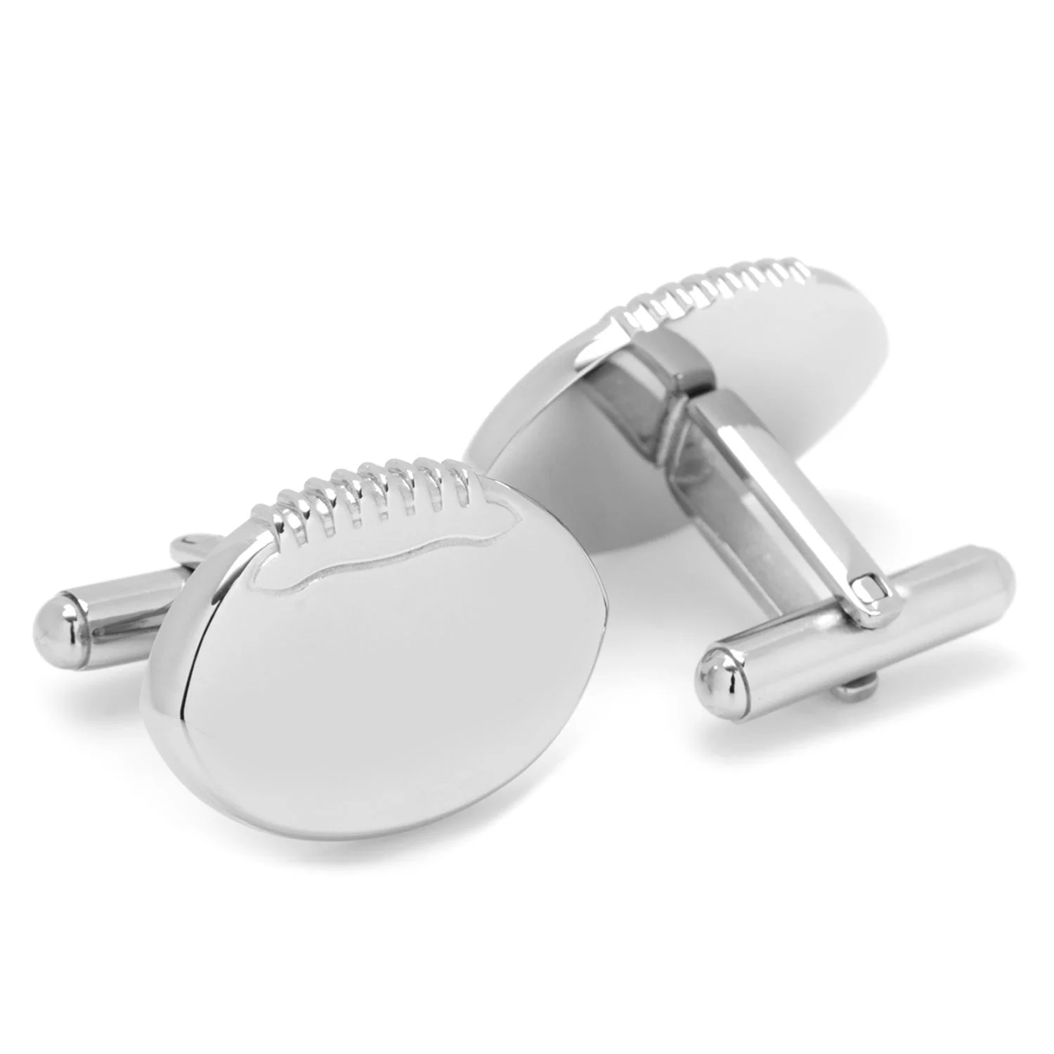 Stainless Steel Engravable Football Cufflinks - Image 2